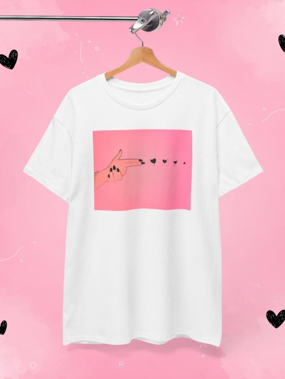 Cute Pink Heart Graphic Tee
